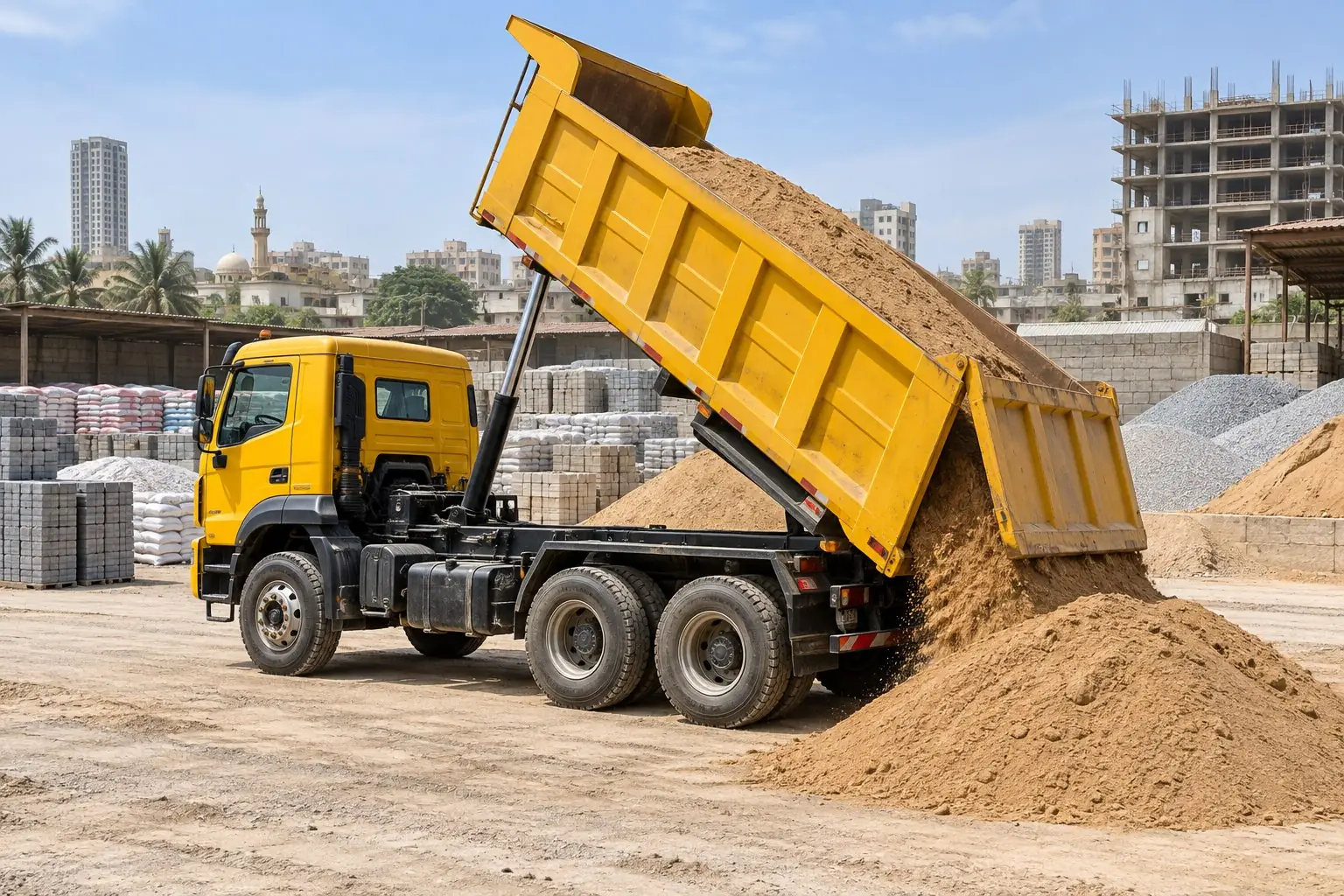 Dumper material delivery